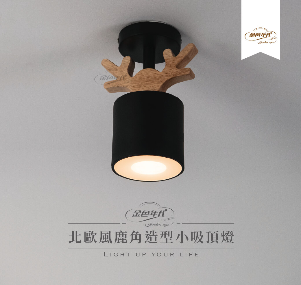 GA10官網圖文-北歐風鹿角造型小吸頂燈01