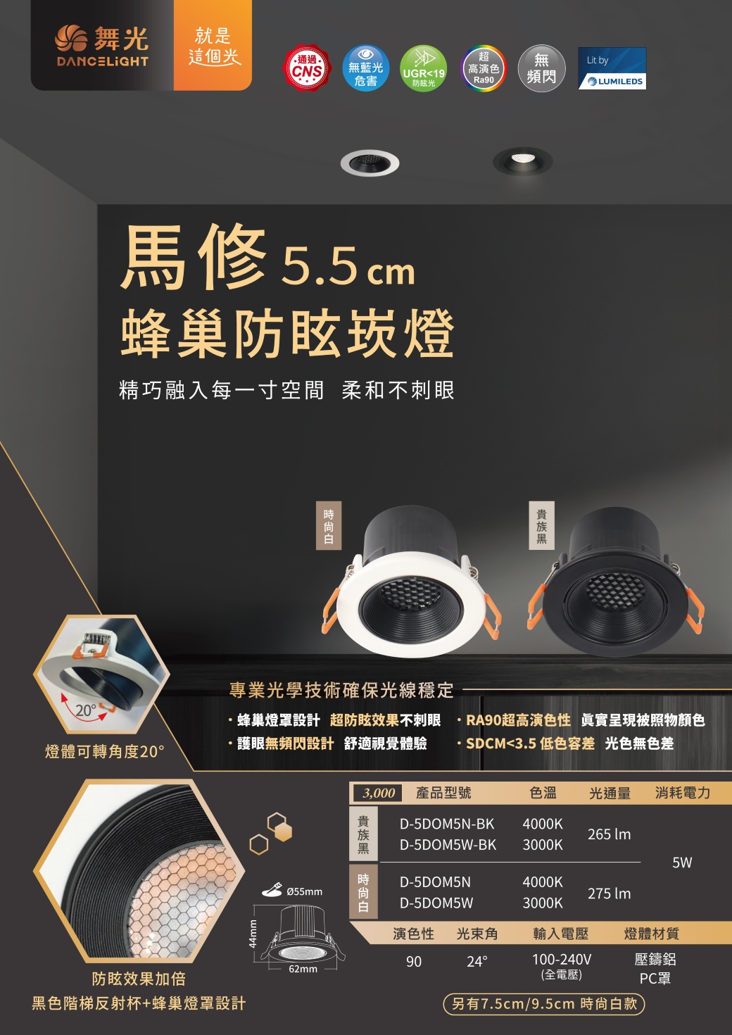 202509-5W馬修蜂巢防眩崁燈-EDM_v01